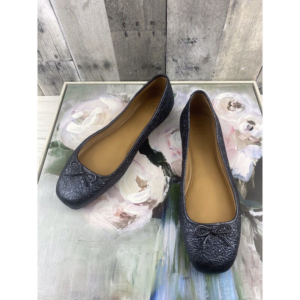 Tory Burch Laila Ballet Flat in Blue Metallic Size 11 - Picture 1 of 11